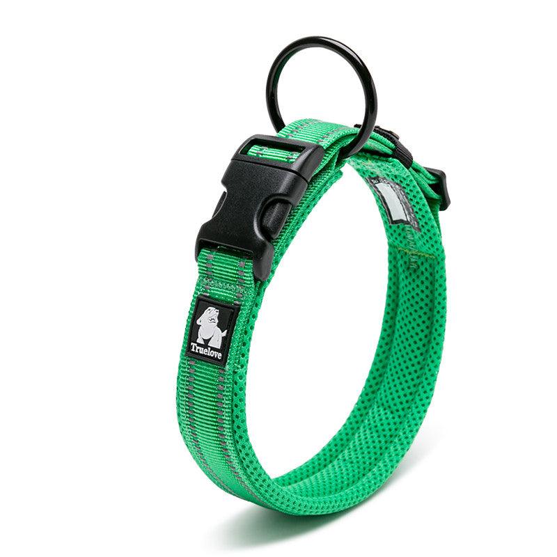Reflective Mesh Dog Collar With Stainless Steel Buckle - Anti Strangulation Safety For Night Walks